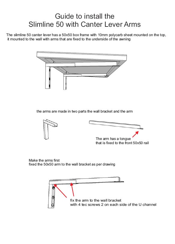 Installation Guide Slimline 50 with Canter Lever Arms